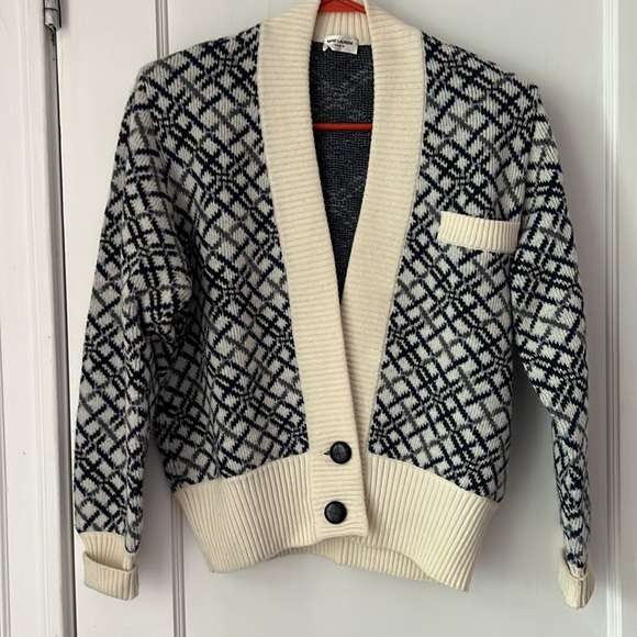Saint Laurent Diamond Jacquard wool cardigan - Picture 6 of 13
